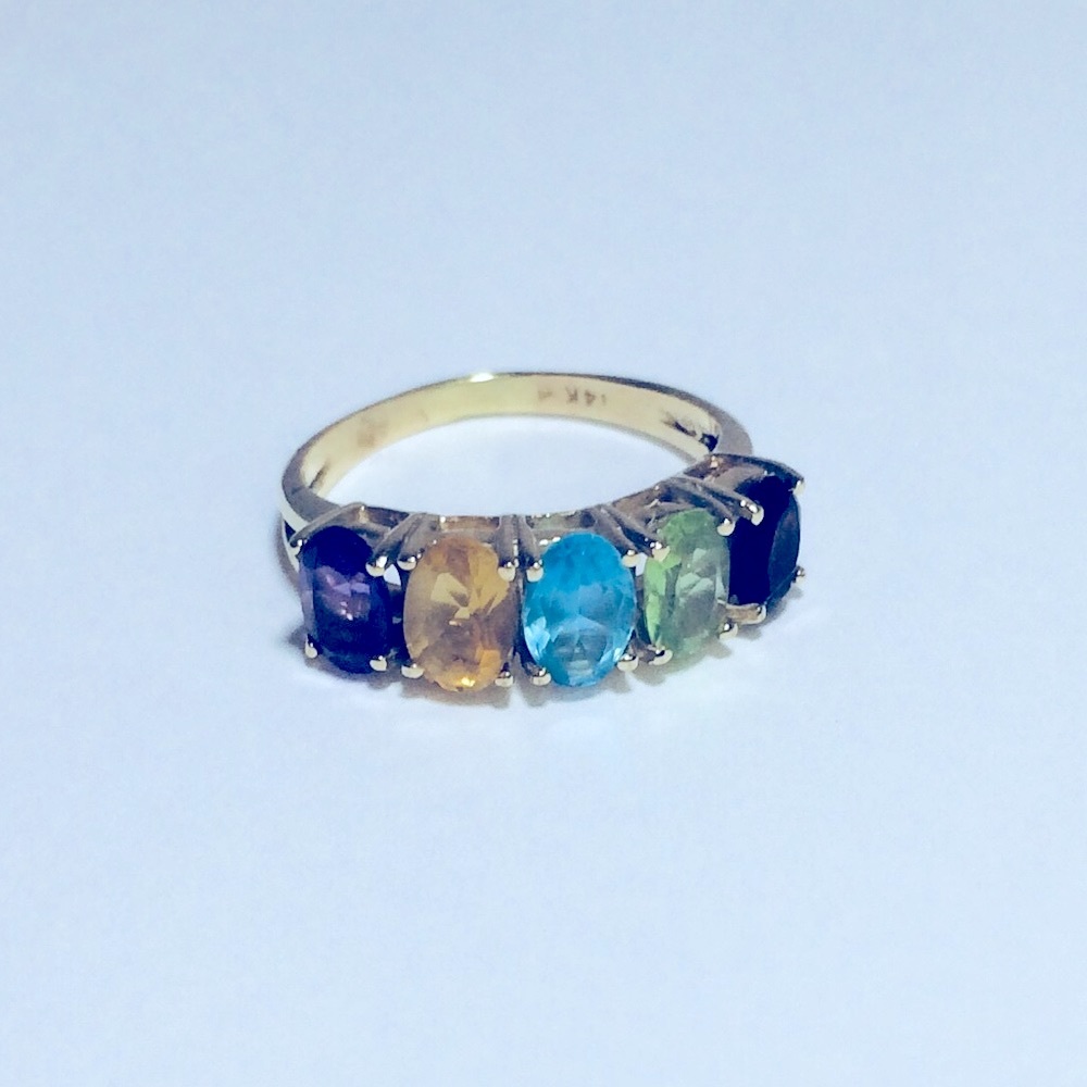 Multi Color Gem Stone Ring